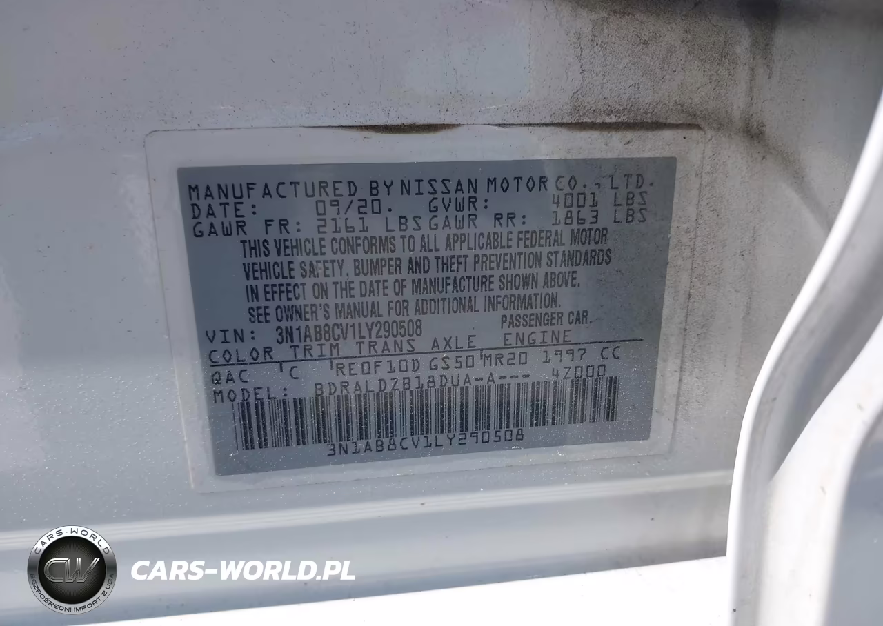 2020 Nissan Sentra Sv Xtronic Cvt VIN:3N1AB8CV1LY290508 - 9