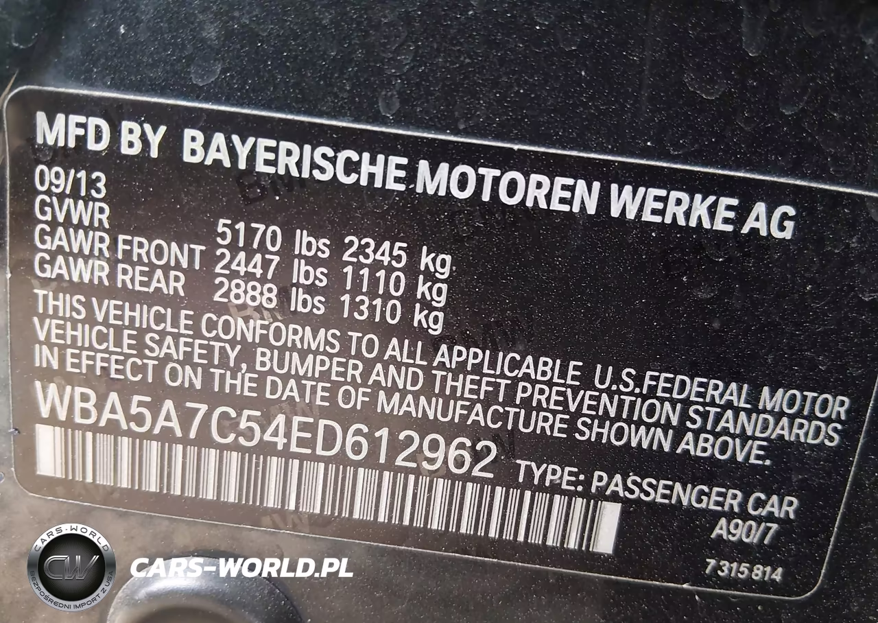2014 BMW 528I xDrive VIN:WBA5A7C54ED612962 - 9