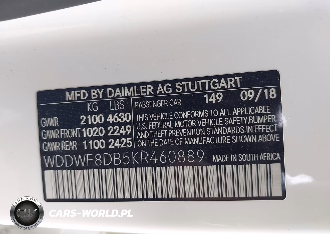 2019 Mercedes-Benz C 300 VIN:WDDWF8DB5KR460889 - 9