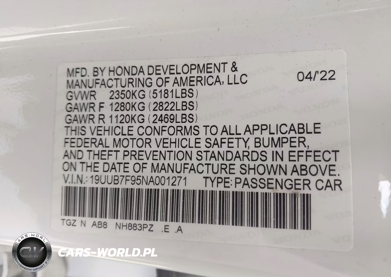 2022 Acura Tlx Type S - Hp Wheel And Tire VIN:19UUB7F95NA001271 - 9