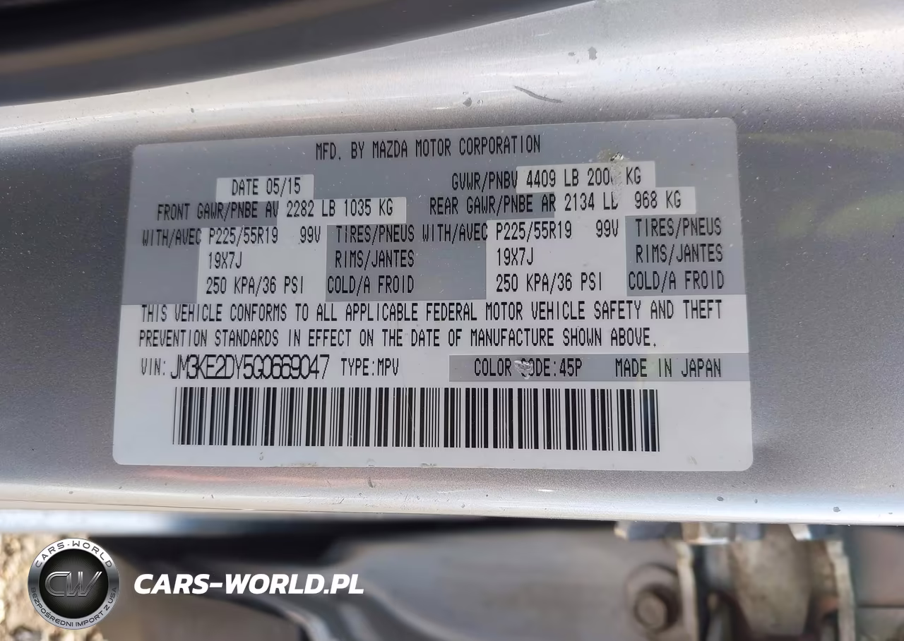 2016 Mazda Cx-5 Grand Touring VIN:JM3KE2DY5G0669047 - 9