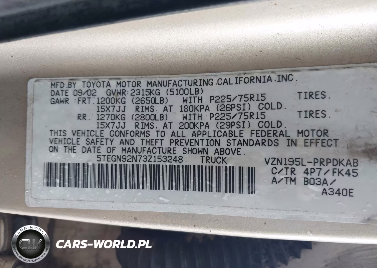 2003 Toyota Tacoma Prerunner V6 VIN:5TEGN92N73Z153248 - 9