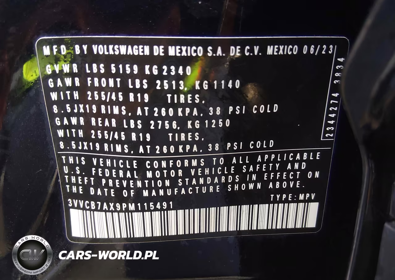 2023 Volkswagen Tiguan 2.0T Se R-Line Black VIN:3VVCB7AX9PM115491 - 9