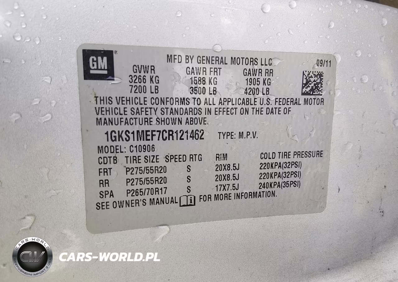 2012 GMC Yukon Xl 1500 Denali VIN:1GKS1MEF7CR121462 - 9