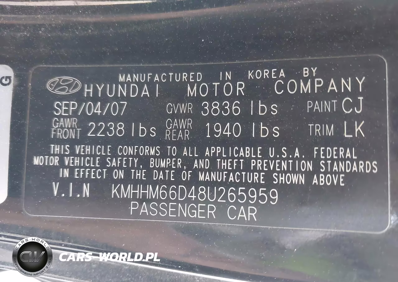2008 Hyundai Tiburon Gs VIN:KMHHM66D48U265959 - 9