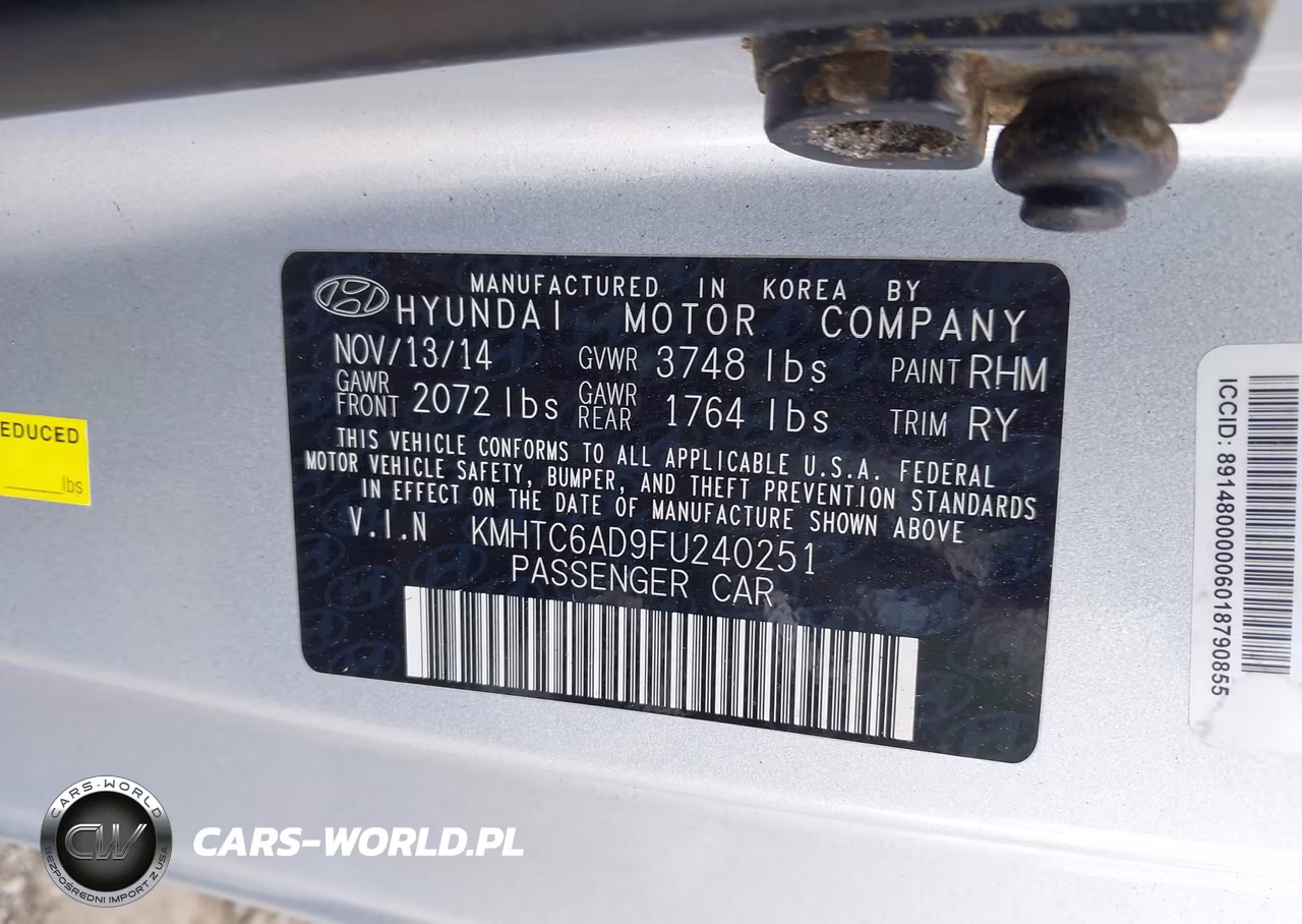2015 Hyundai Veloster VIN:KMHTC6AD9FU240251 - 9