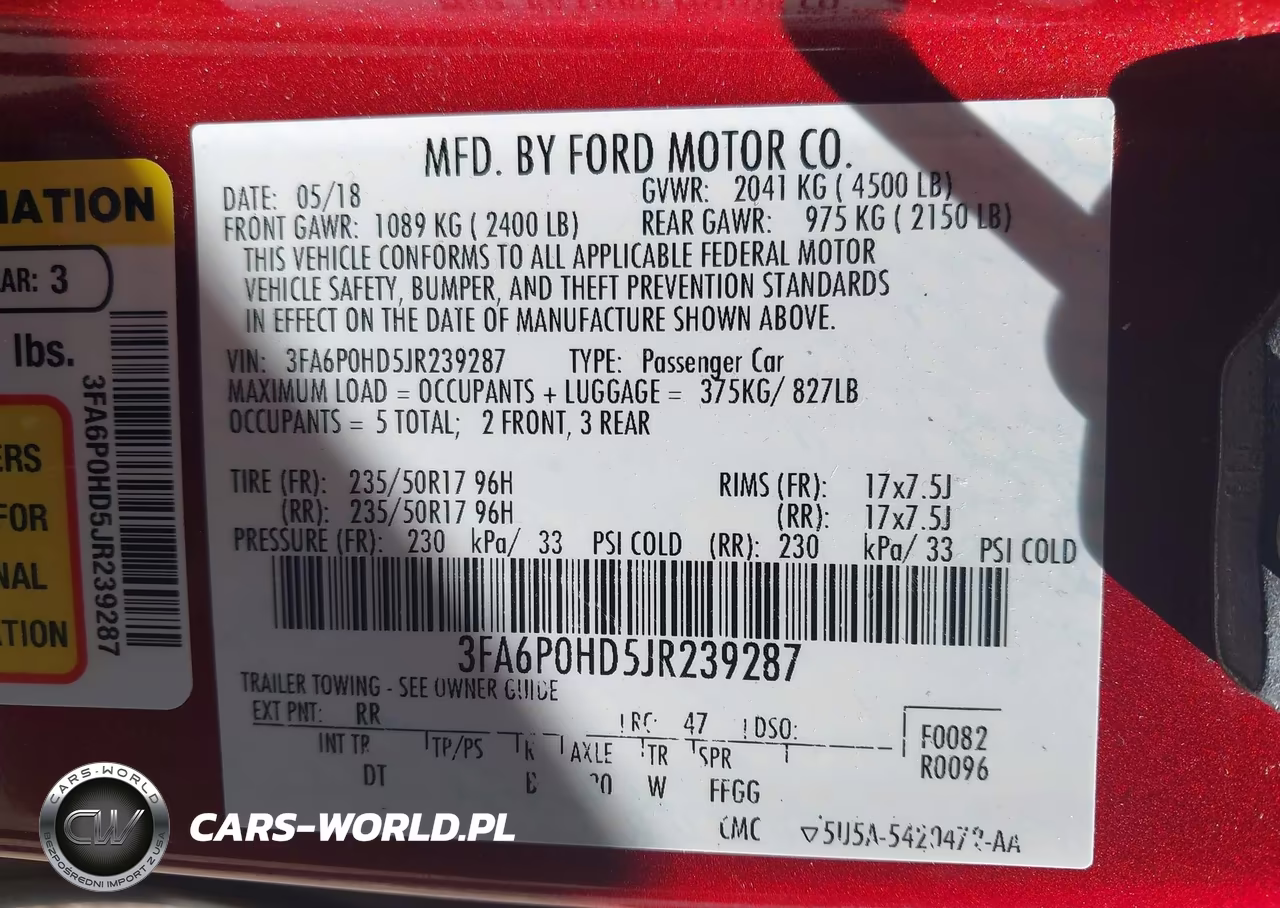 2018 Ford Fusion Se VIN:3FA6P0HD5JR239287 - 9