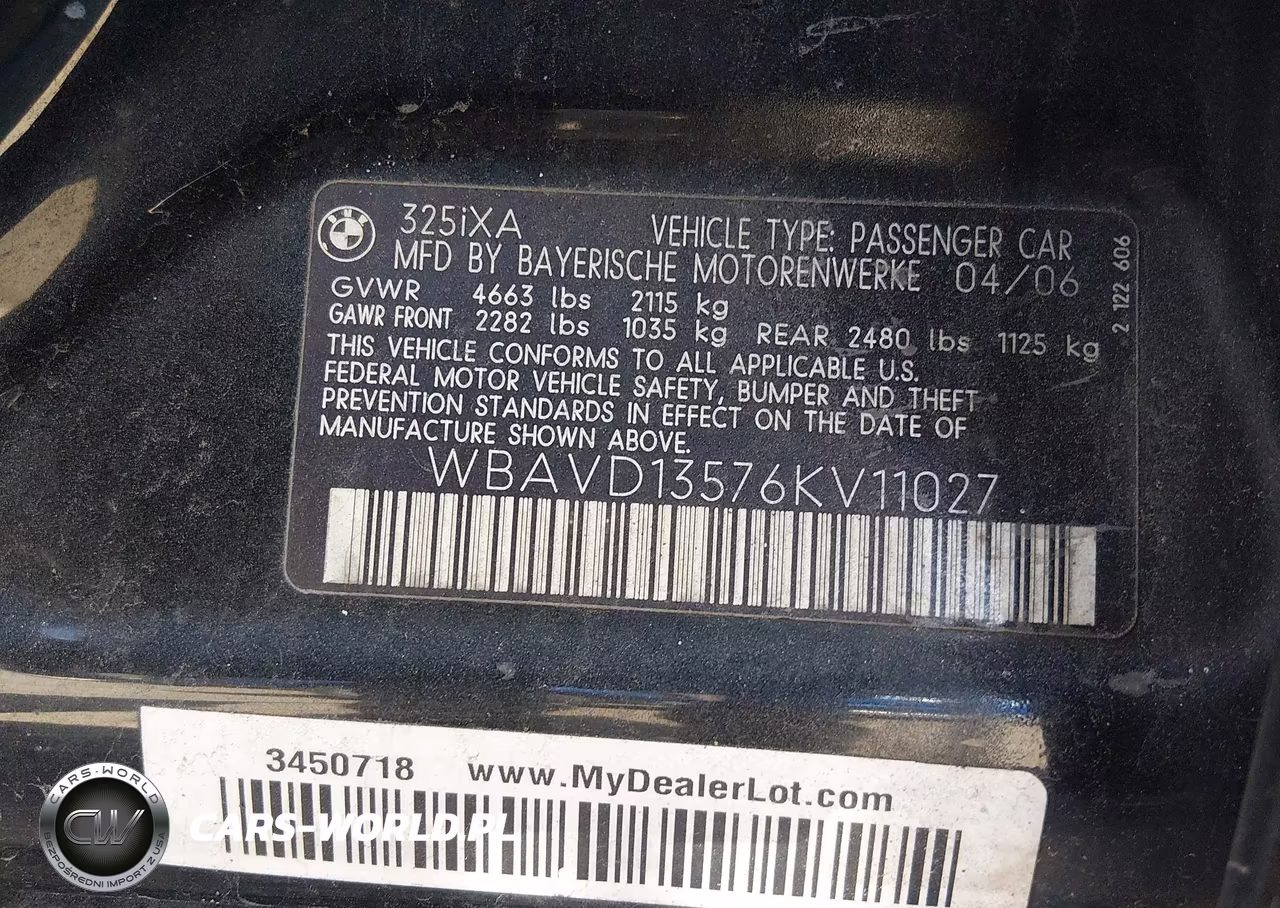 2006 BMW 325Xi VIN:WBAVD13576KV11027 - 9