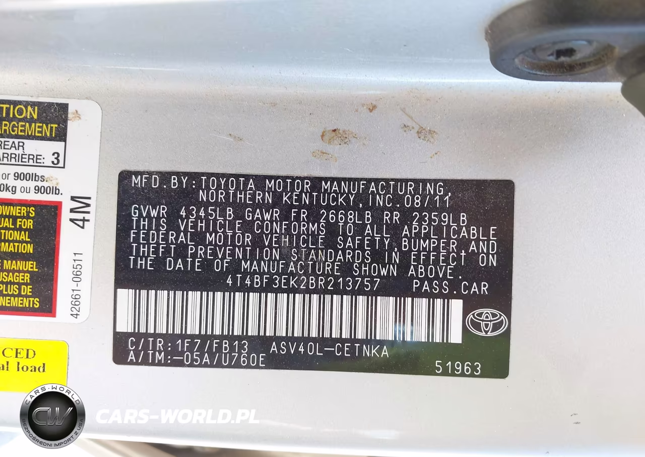 2011 Toyota Camry Le VIN:4T4BF3EK2BR213757 - 9