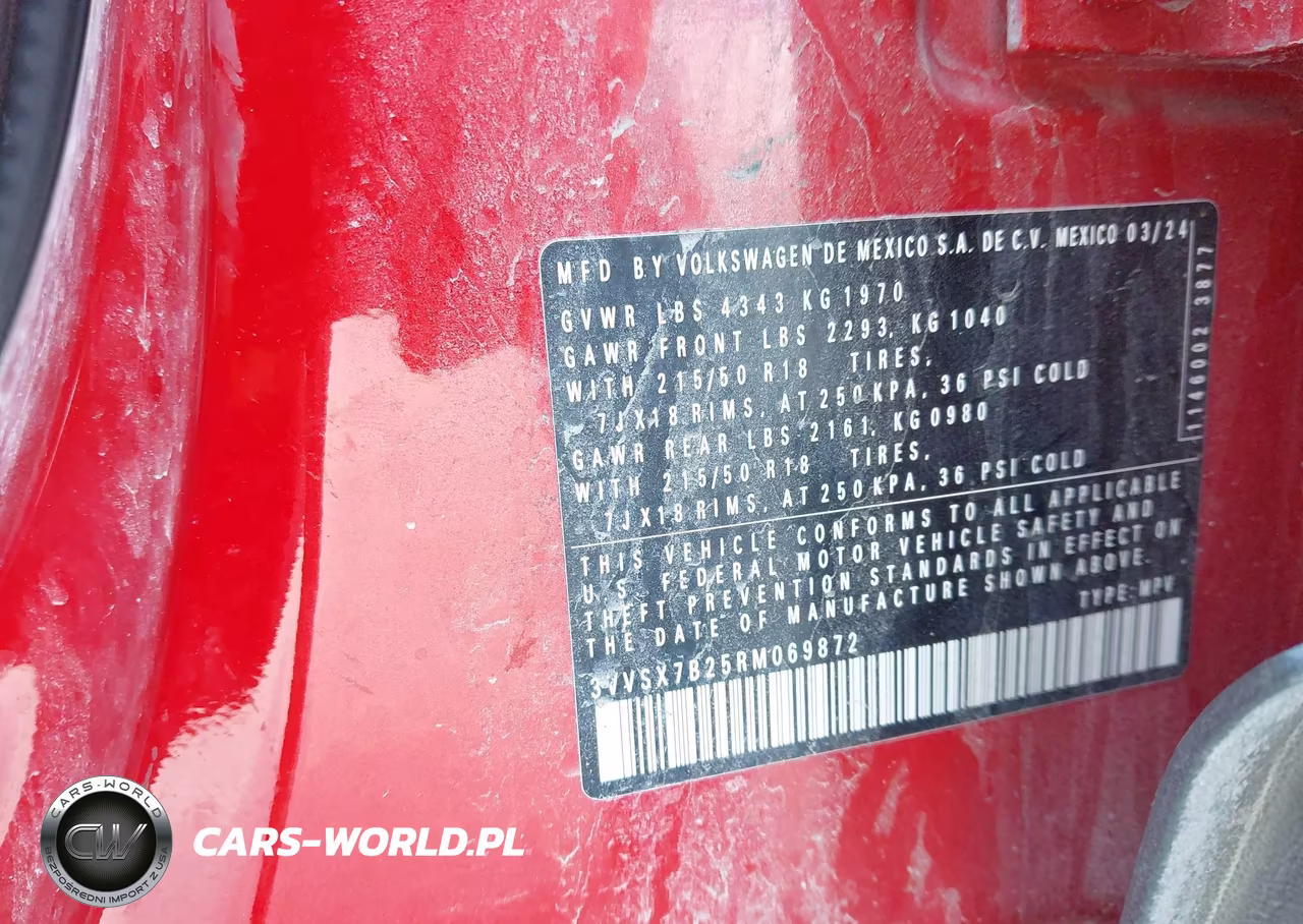 2024 Volkswagen Taos 1.5T Se VIN:3VVSX7B25RM069872 - 9