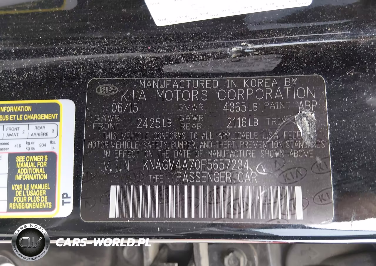 2015 Kia Optima Lx VIN:KNAGM4A70F5657234 - 9