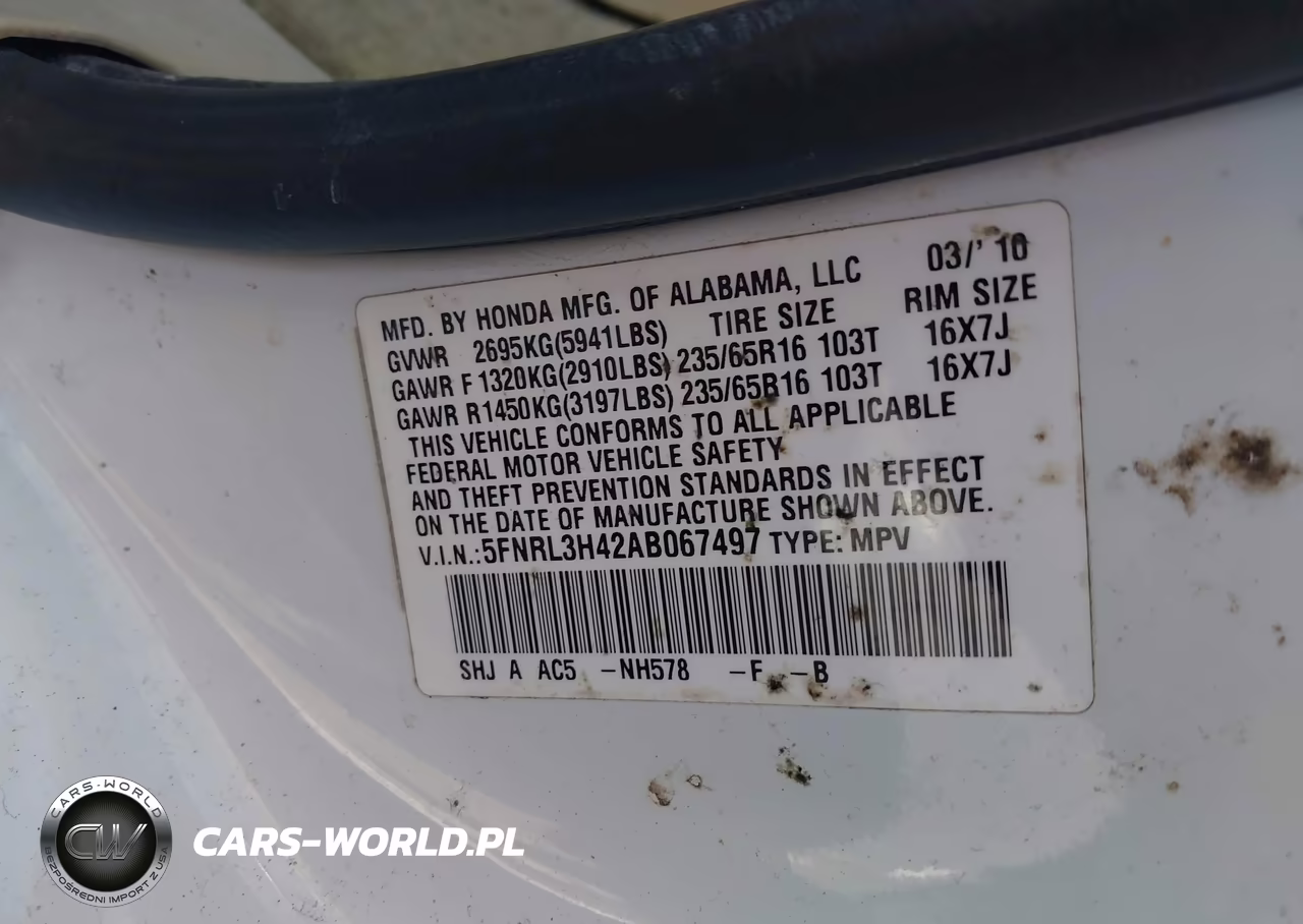 2010 Honda Odyssey Ex VIN:5FNRL3H42AB067497 - 9