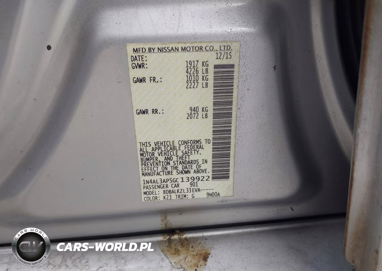 2016 Nissan Altima 2.5 Sv VIN:1N4AL3AP5GC139922 - 9