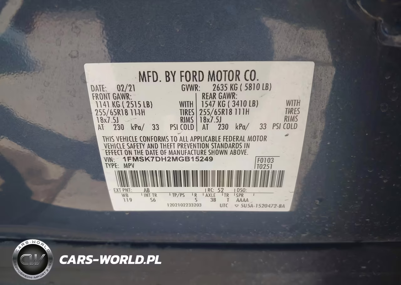 2021 Ford Explorer Xlt VIN:1FMSK7DH2MGB15249 - 9
