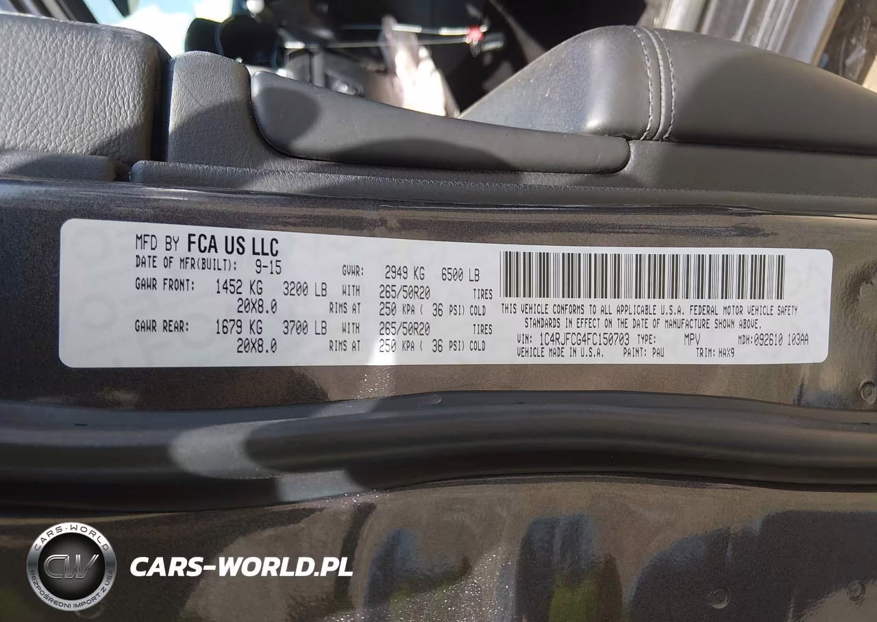 2015 Jeep Grand Cherokee High Altitude VIN:1C4RJFCG4FC150703 - 9