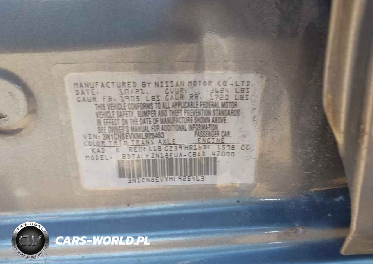 2021 Nissan Versa Sv Xtronic Cvt VIN:3N1CN8EVXML925463 - 9
