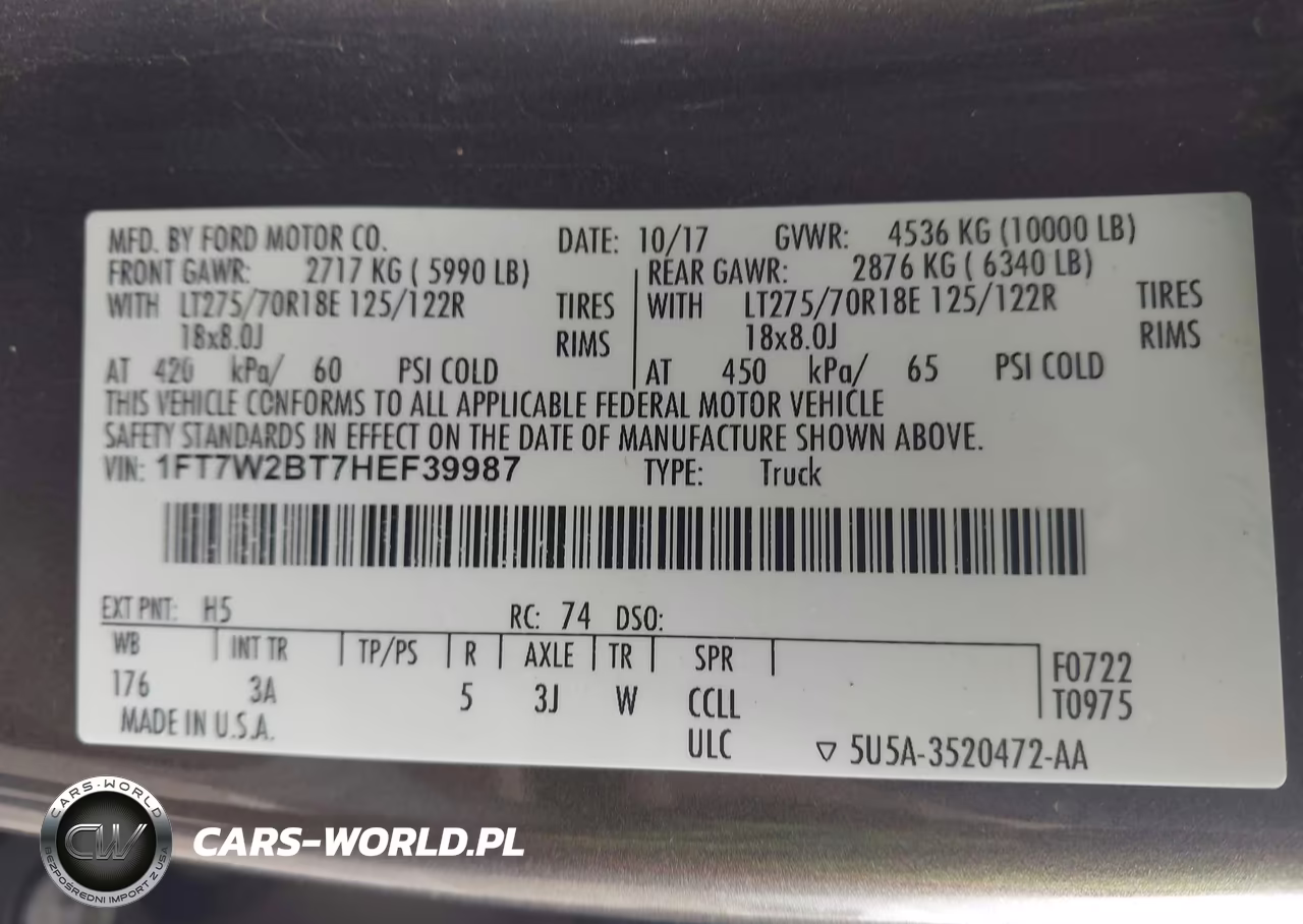 2017 Ford F-250 Xlt VIN:1FT7W2BT7HEF39987 - 9