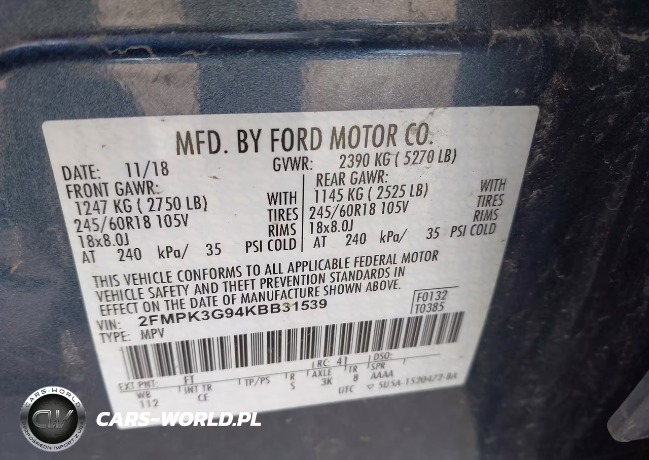 2019 Ford Edge Se VIN:2FMPK3G94KBB31539 - 9