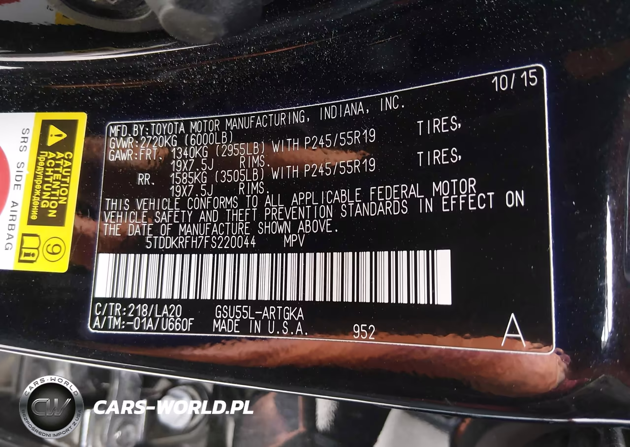 2015 Toyota Highlander Limited Platinum V6 VIN:5TDDKRFH7FS220044 - 9
