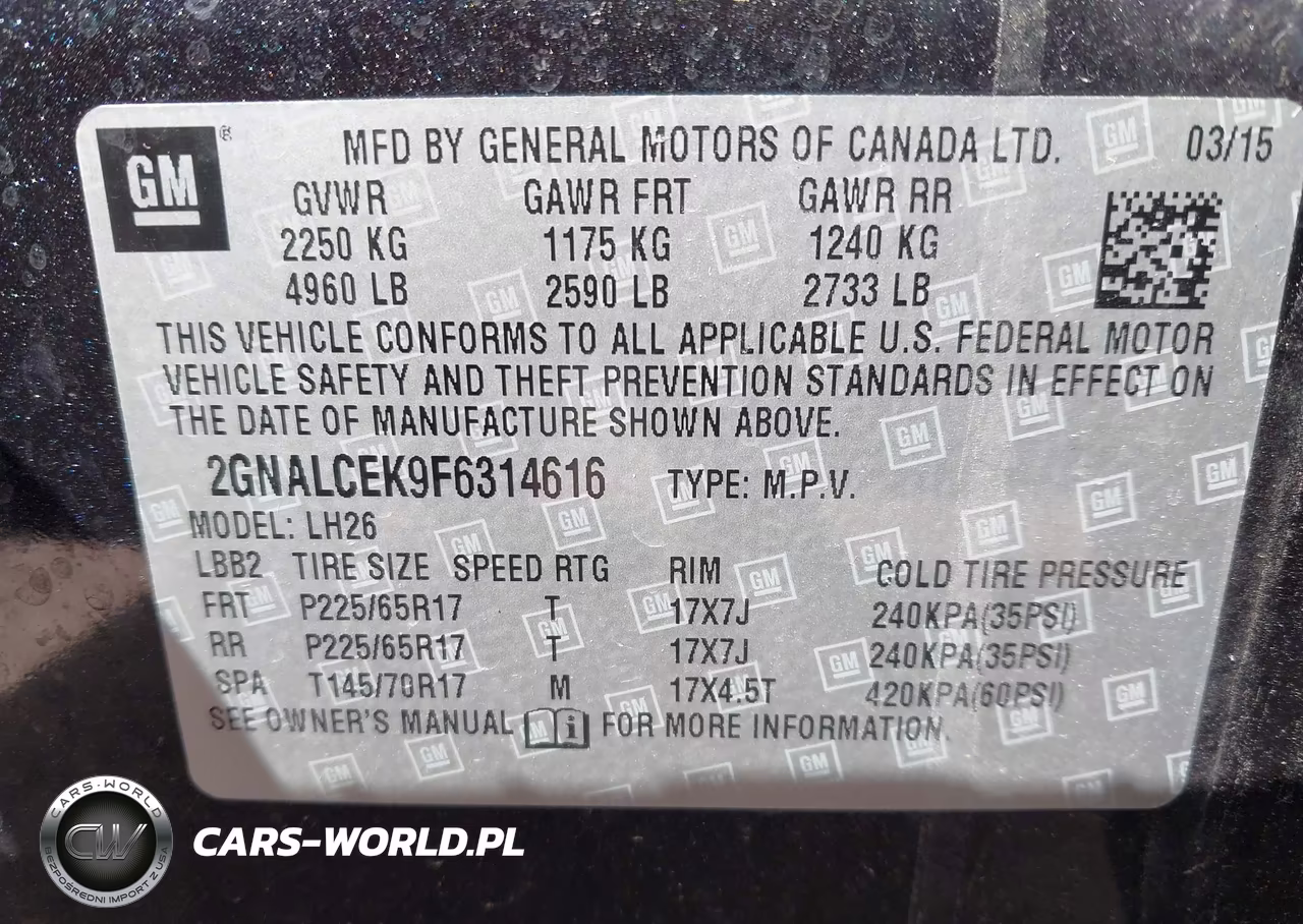 2015 Chevrolet Equinox 2Lt VIN:2GNALCEK9F6314616 - 9
