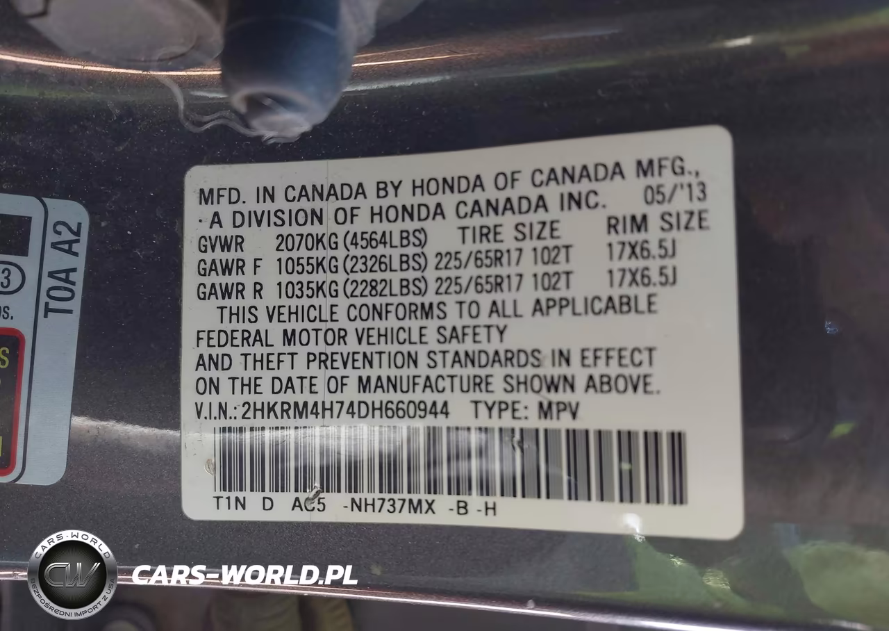 2013 Honda Cr-V Ex-L VIN:2HKRM4H74DH660944 - 9