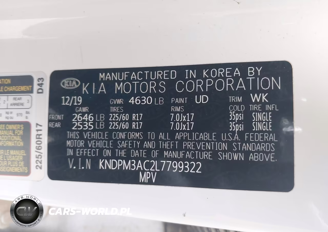 2020 Kia Sportage Lx VIN:KNDPM3AC2L7799322 - 9