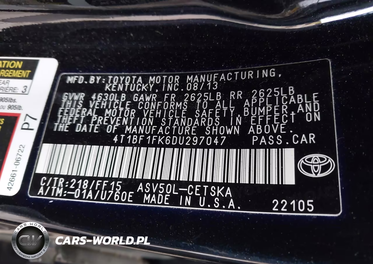 2013 Toyota Camry Se VIN:4T1BF1FK6DU297047 - 9