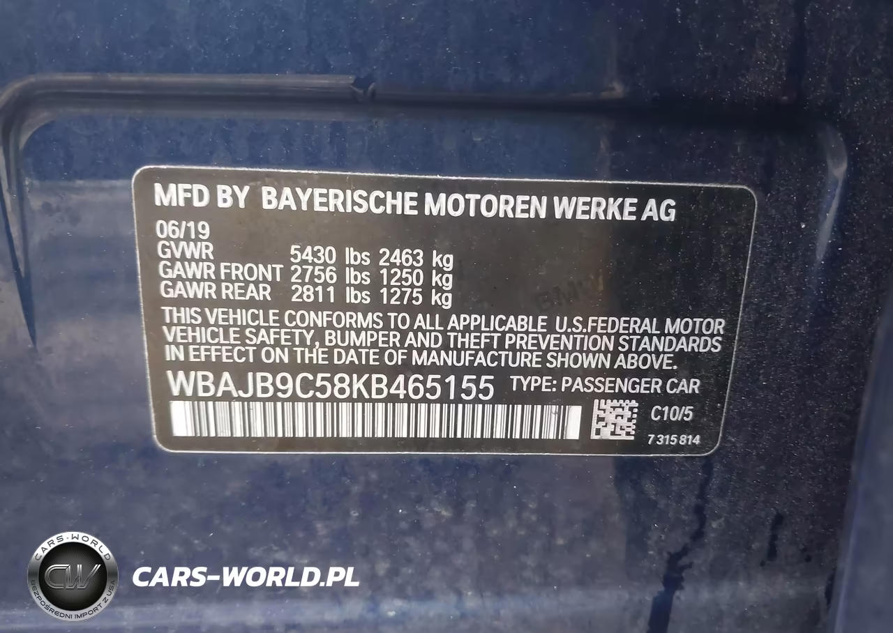 2019 BMW M550I xDrive VIN:WBAJB9C58KB465155 - 9