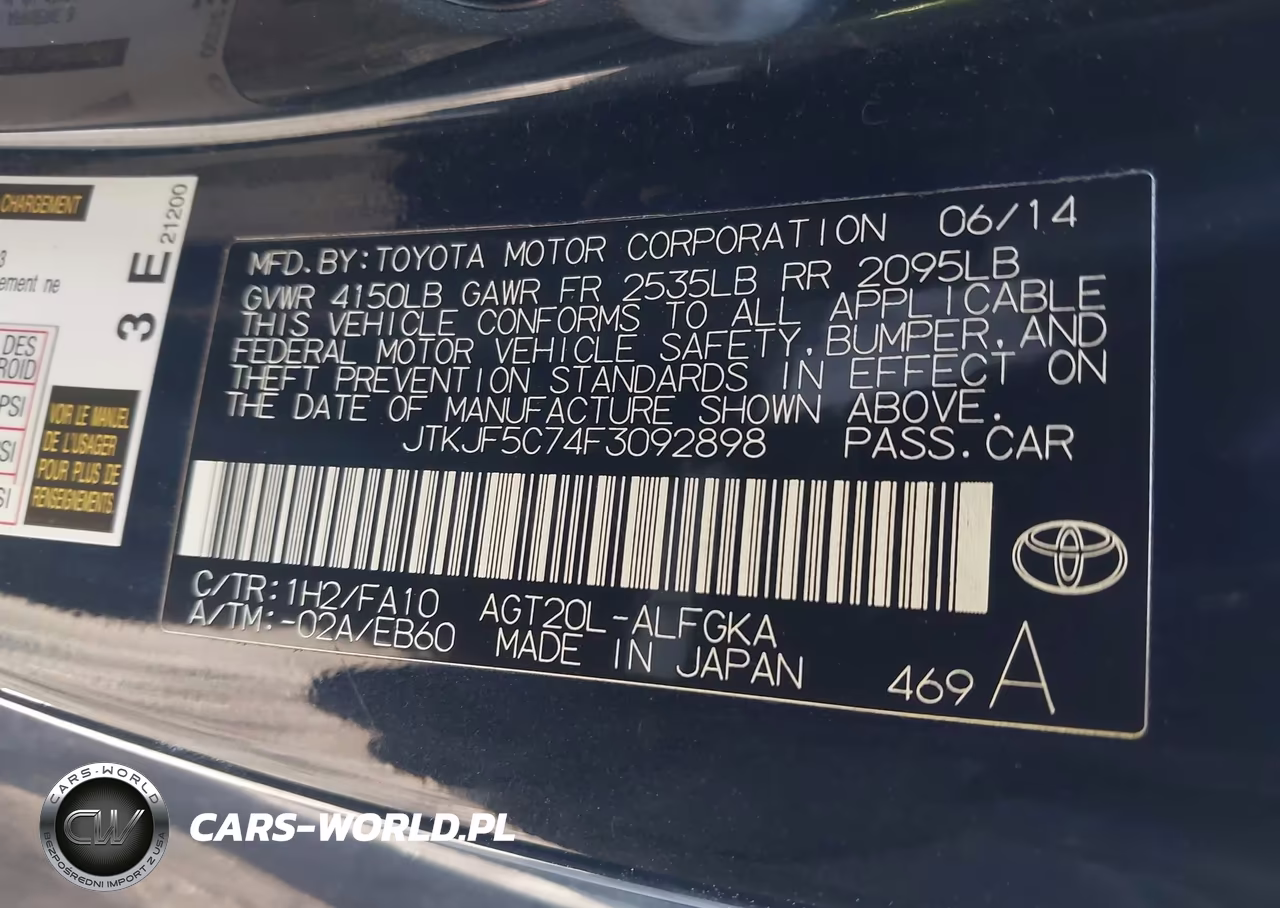 2015 Scion Tc VIN:JTKJF5C74F3092898 - 9