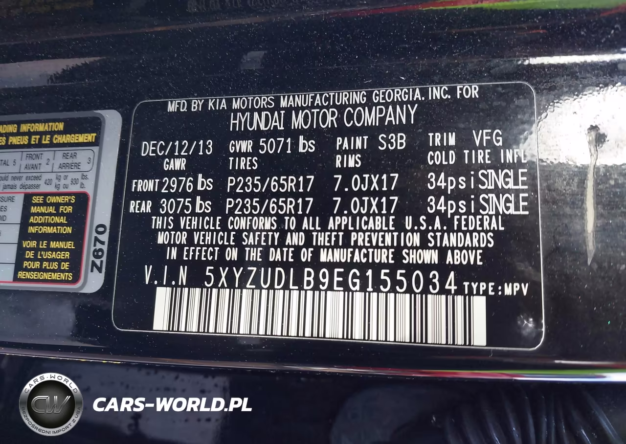 2014 Hyundai Santa Fe Sport 2.4L VIN:5XYZUDLB9EG155034 - 9