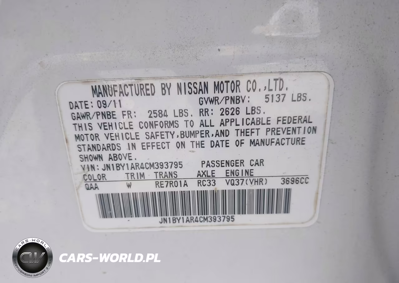 2012 Infiniti M37X VIN:JN1BY1AR4CM393795 - 9
