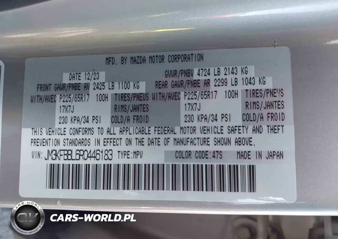 2024 Mazda Cx-5 2.5 S Select VIN:JM3KFBBL6R0446183 - 9