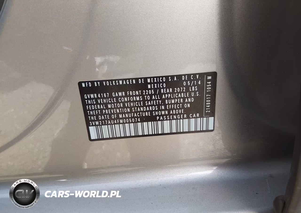2015 Volkswagen Golf Tsi Sel 4-Door VIN:3VW217AU4FM005074 - 9