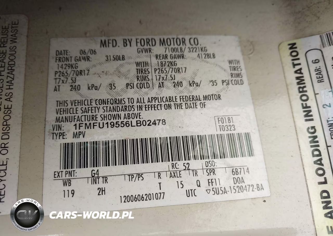 2006 Ford Expedition Limited VIN:1FMFU19556LB02478 - 9