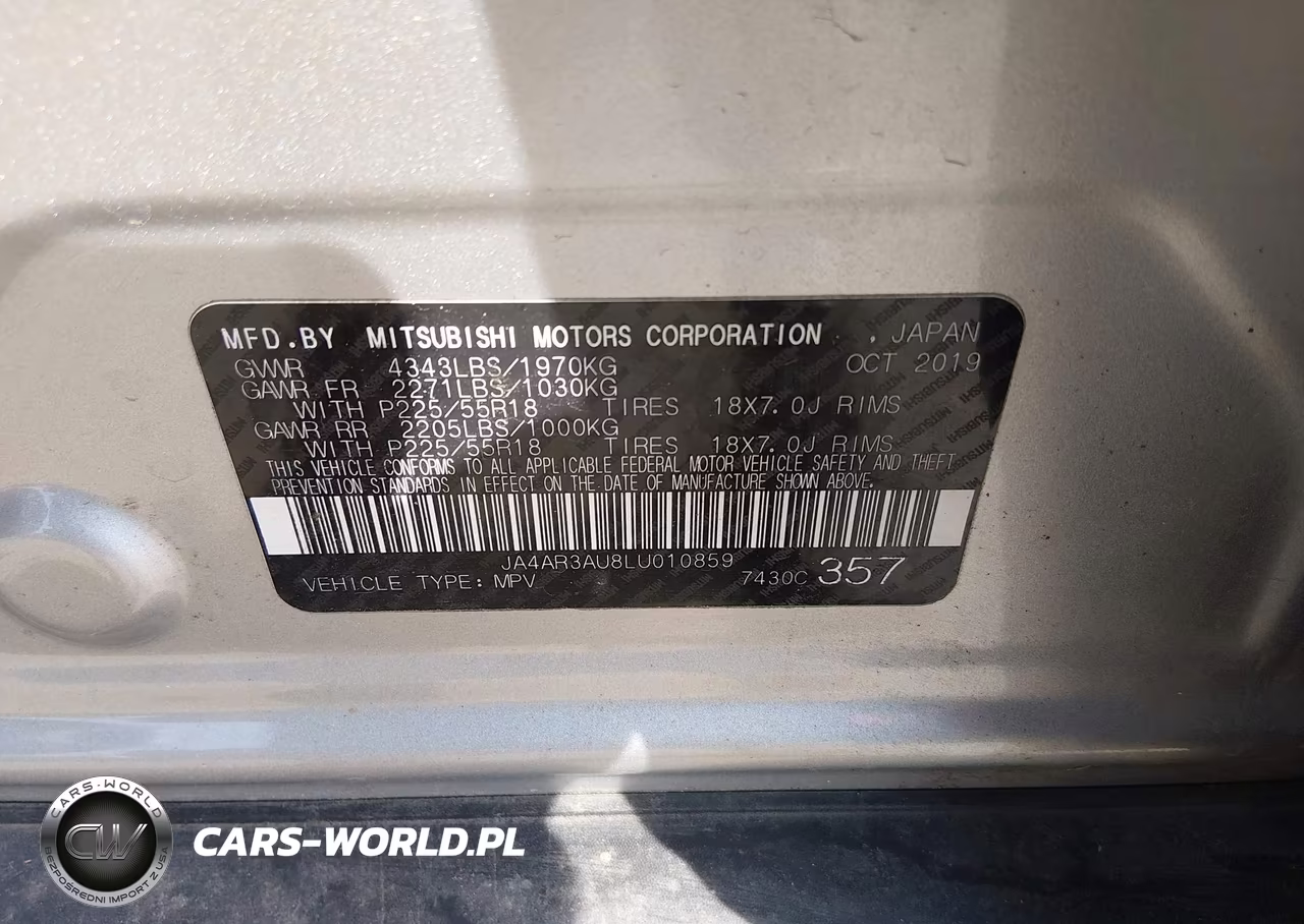 2020 Mitsubishi Outlander Sport 2.0 Be Awc-2.0 Es Awc-2.0 Se Awc-2.0 Sp Awc VIN:JA4AR3AU8LU010859 - 9