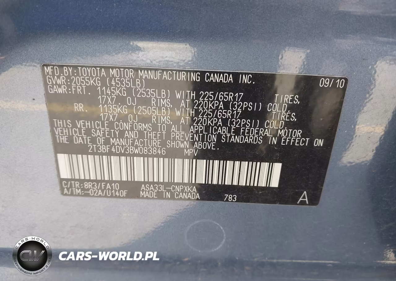2011 Toyota Rav4 VIN:2T3BF4DV3BW083846 - 9