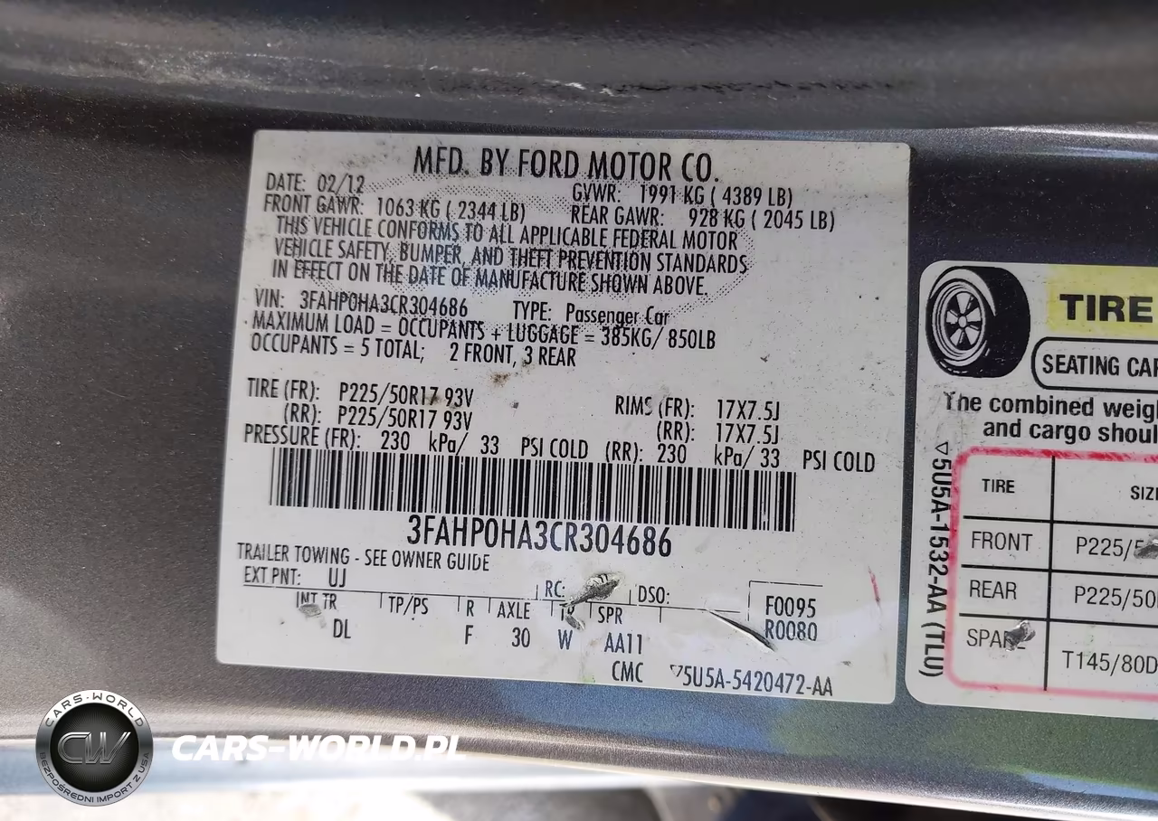 2012 Ford Fusion Se VIN:3FAHP0HA3CR304686 - 9