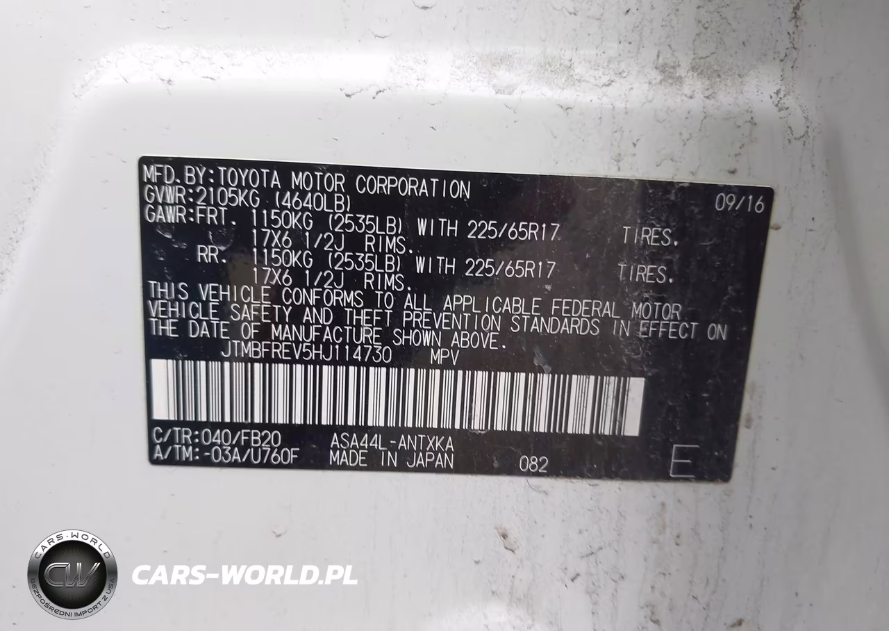 2017 Toyota Rav4 Le VIN:JTMBFREV5HJ114730 - 9