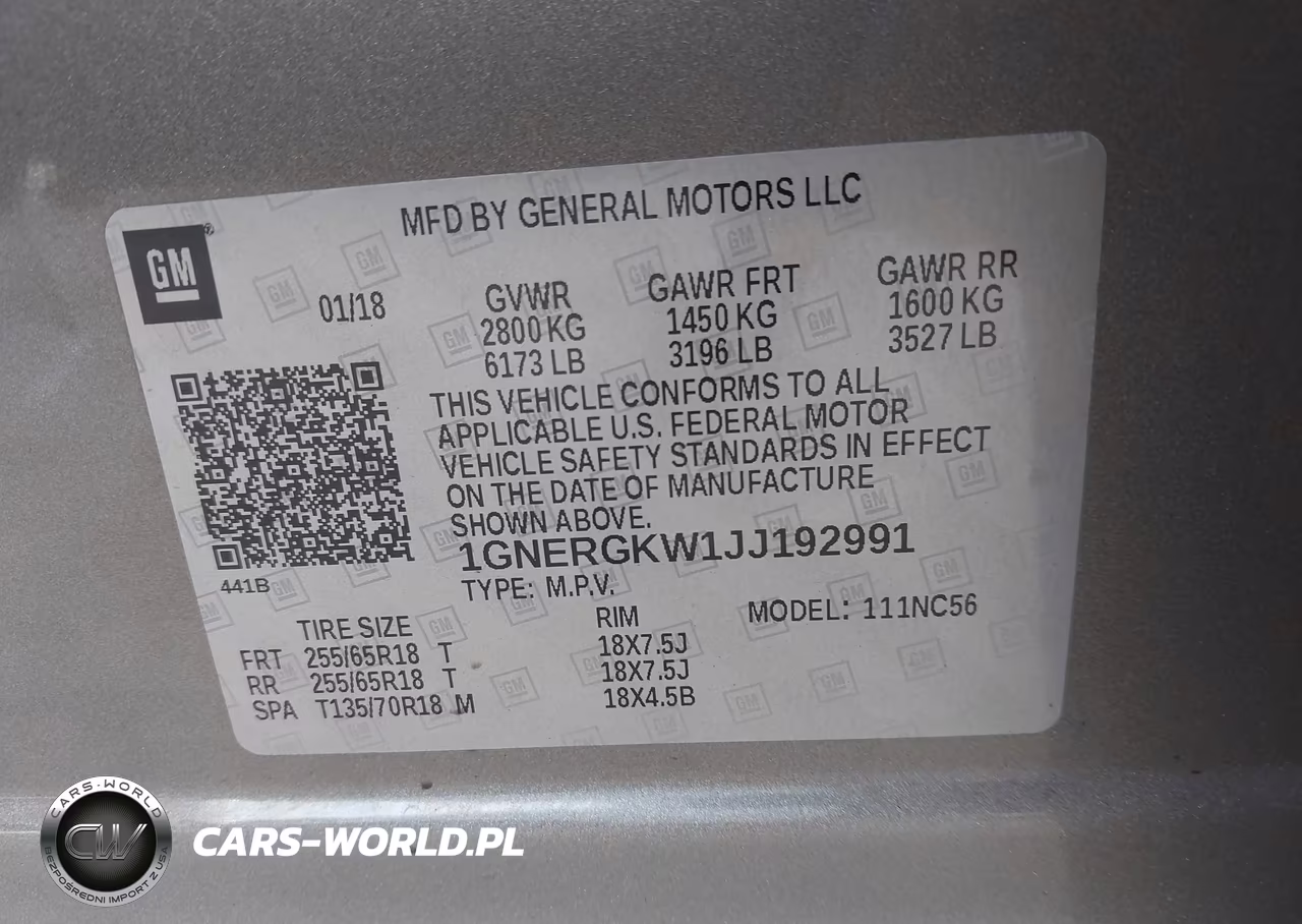 2018 Chevrolet Traverse 1Lt VIN:1GNERGKW1JJ192991 - 9