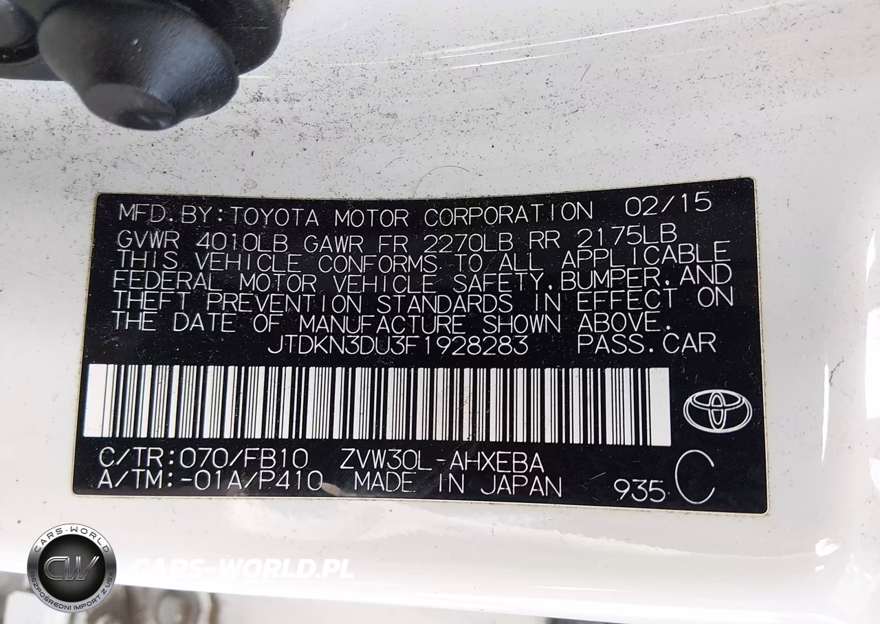 2015 Toyota Prius Two VIN:JTDKN3DU3F1928283 - 9