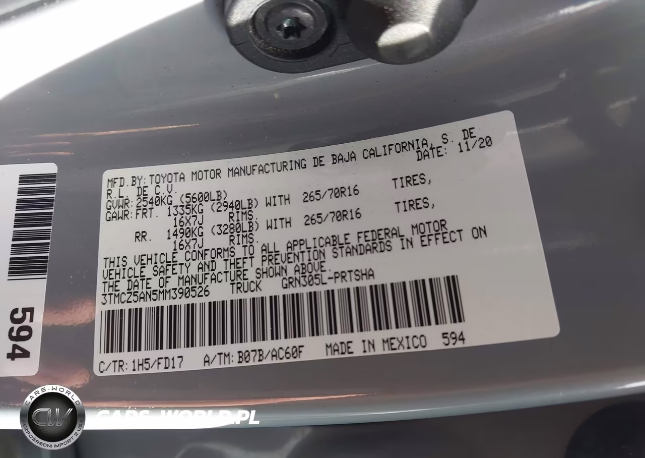 2021 Toyota Tacoma Trd Off-Road VIN:3TMCZ5AN5MM390526 - 9