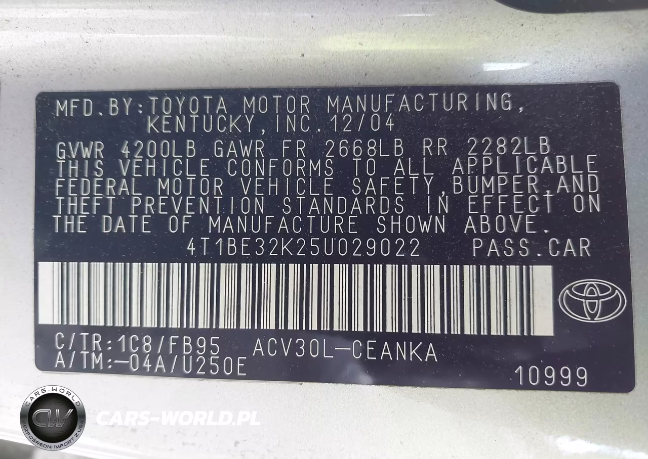 2005 Toyota Camry Le VIN:4T1BE32K25U029022 - 9
