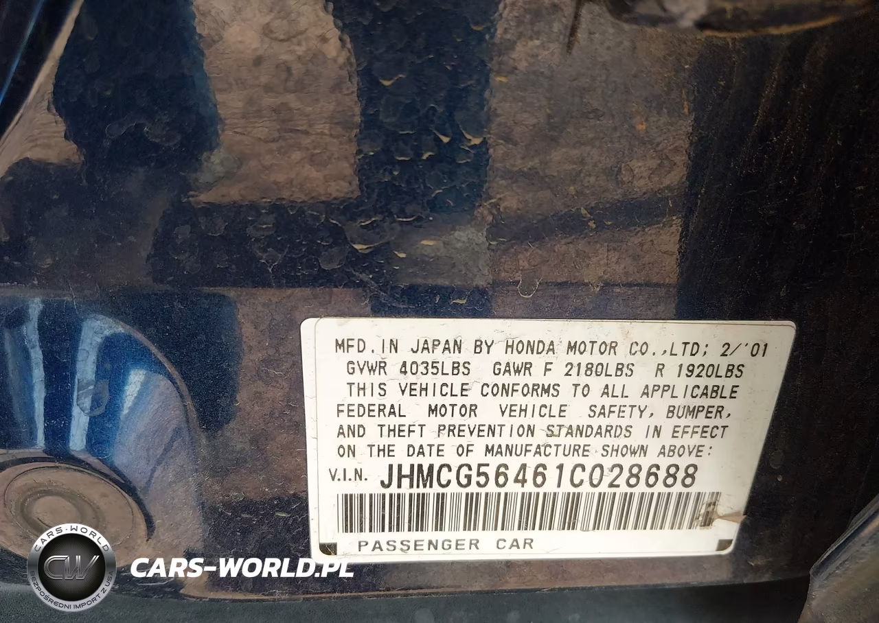 2001 Honda Accord 2.3 Lx VIN:JHMCG56461C028688 - 9