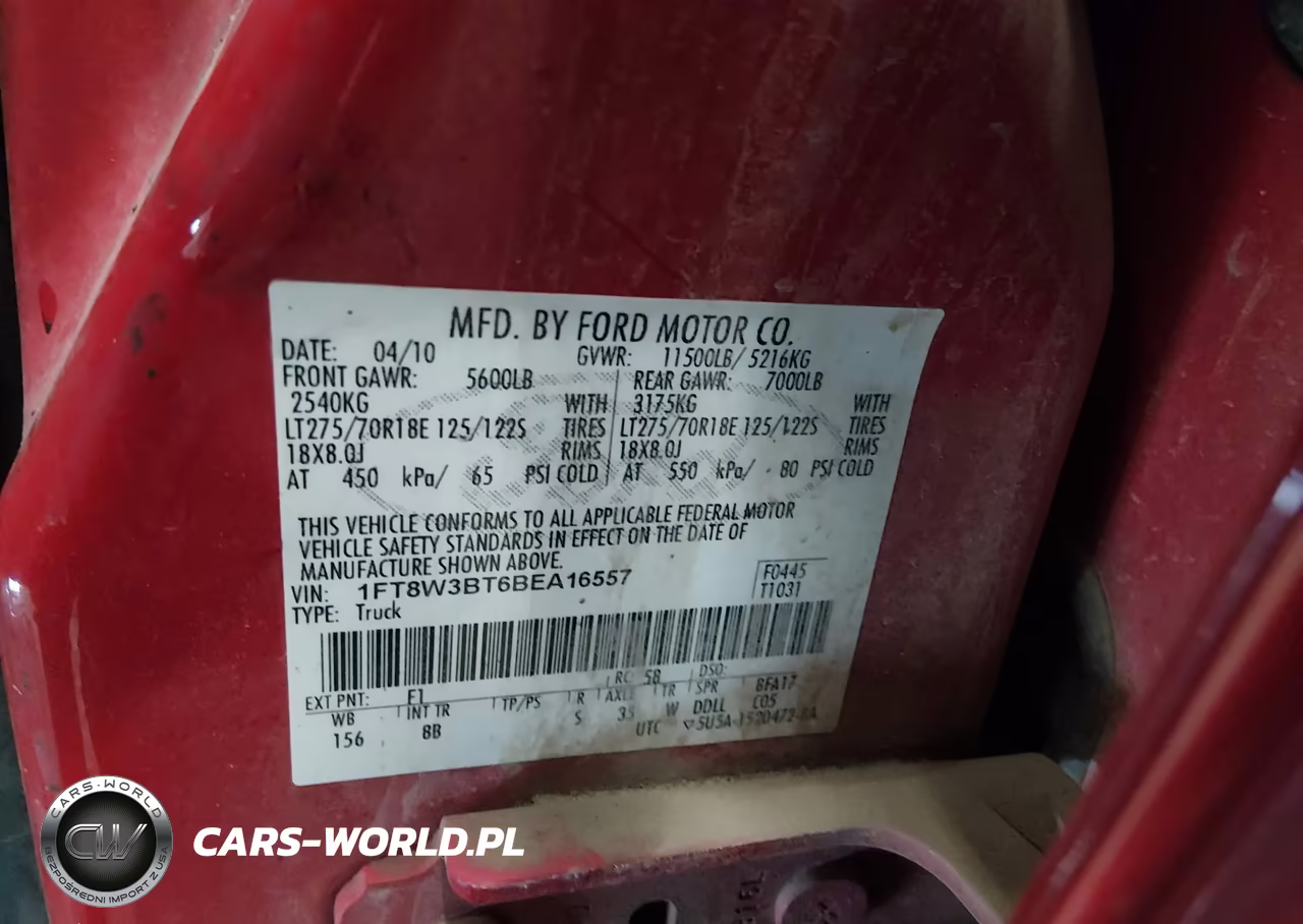 2011 Ford F-350 Lariat VIN:1FT8W3BT6BEA16557 - 8