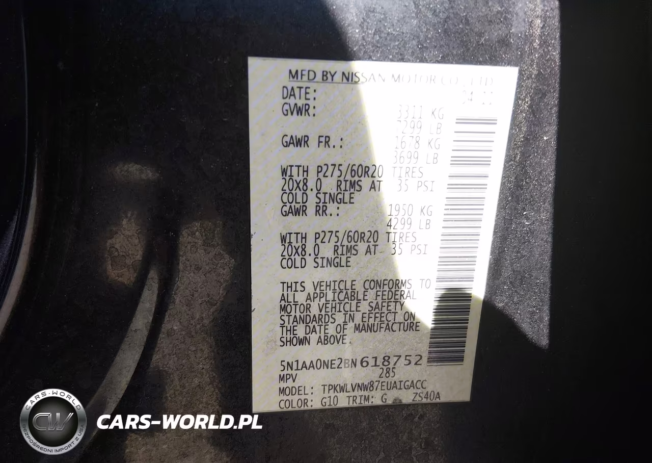 2011 Nissan Armada Platinum VIN:5N1AA0NE2BN618752 - 9
