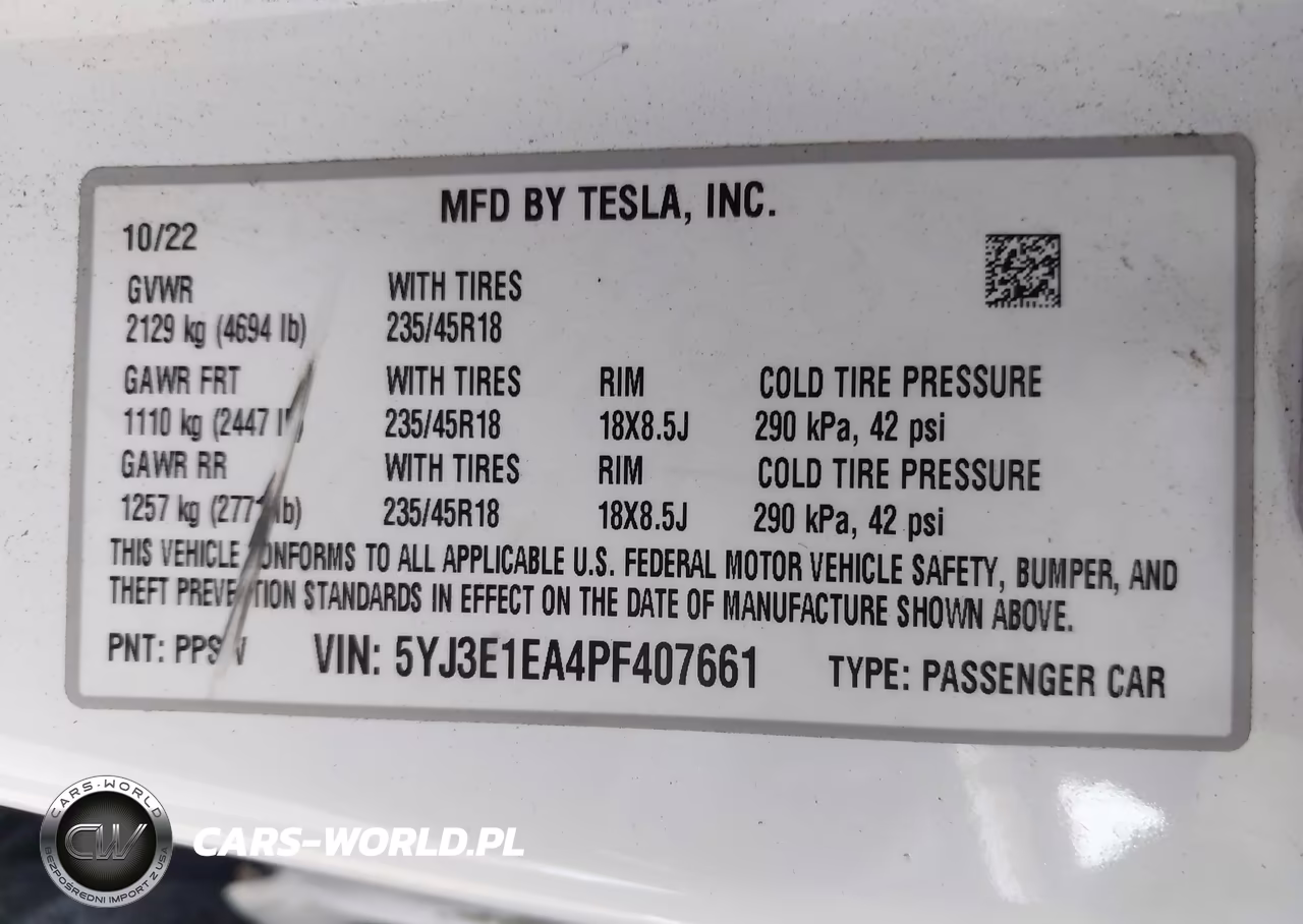 2023 Tesla Model 3 Rear-Wheel Drive VIN:5YJ3E1EA4PF407661 - 9