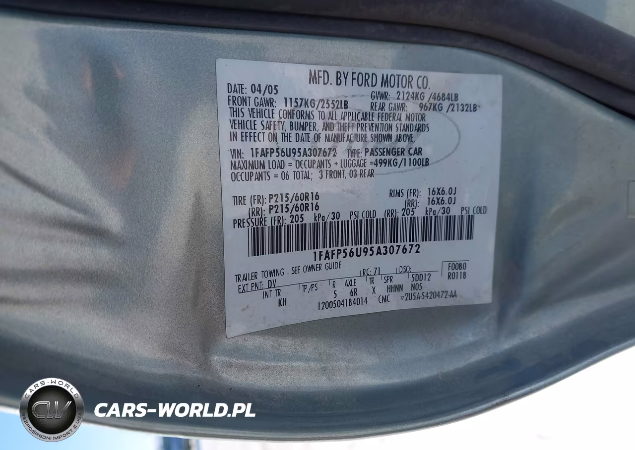 2005 Ford Taurus Sel VIN:1FAFP56U95A307672 - 9