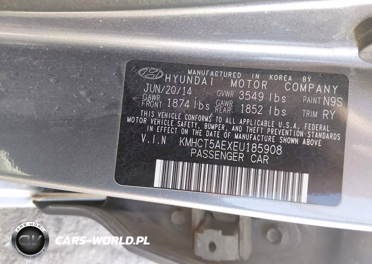 2014 Hyundai Accent Gs VIN:KMHCT5AEXEU185908 - 9