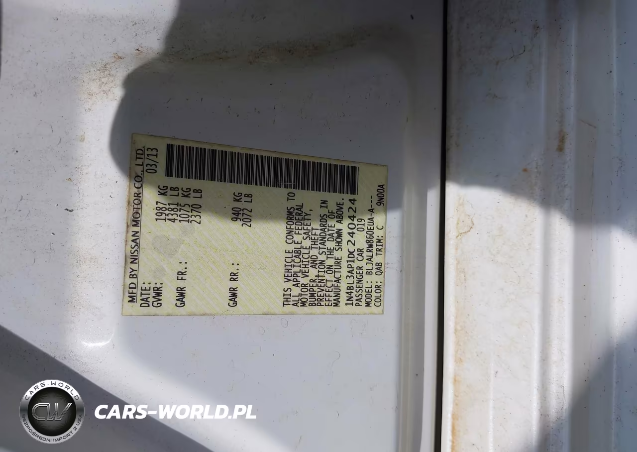 2013 Nissan Altima 3.5 S VIN:1N4BL3AP1DC240424 - 9