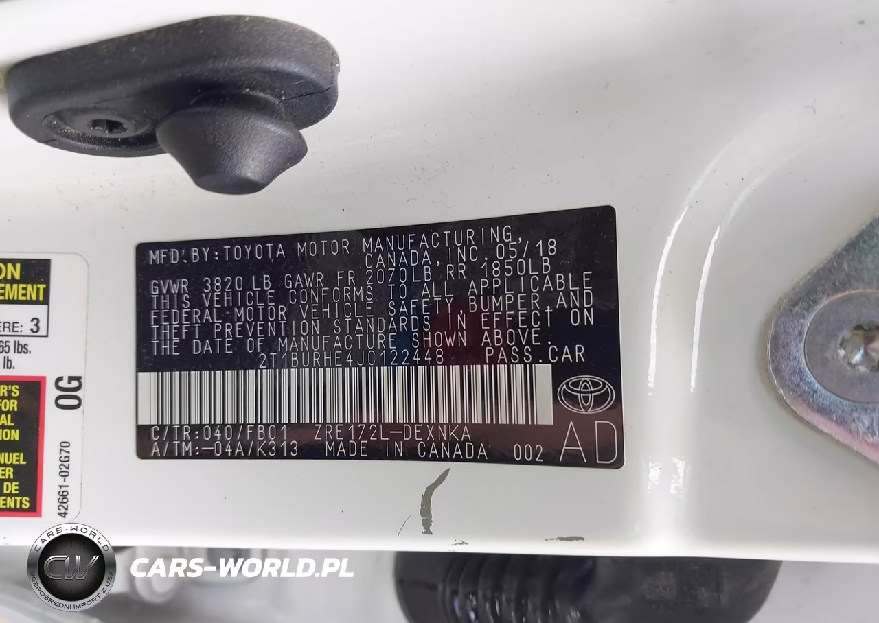 2018 Toyota Corolla Le VIN:2T1BURHE4JC122448 - 9
